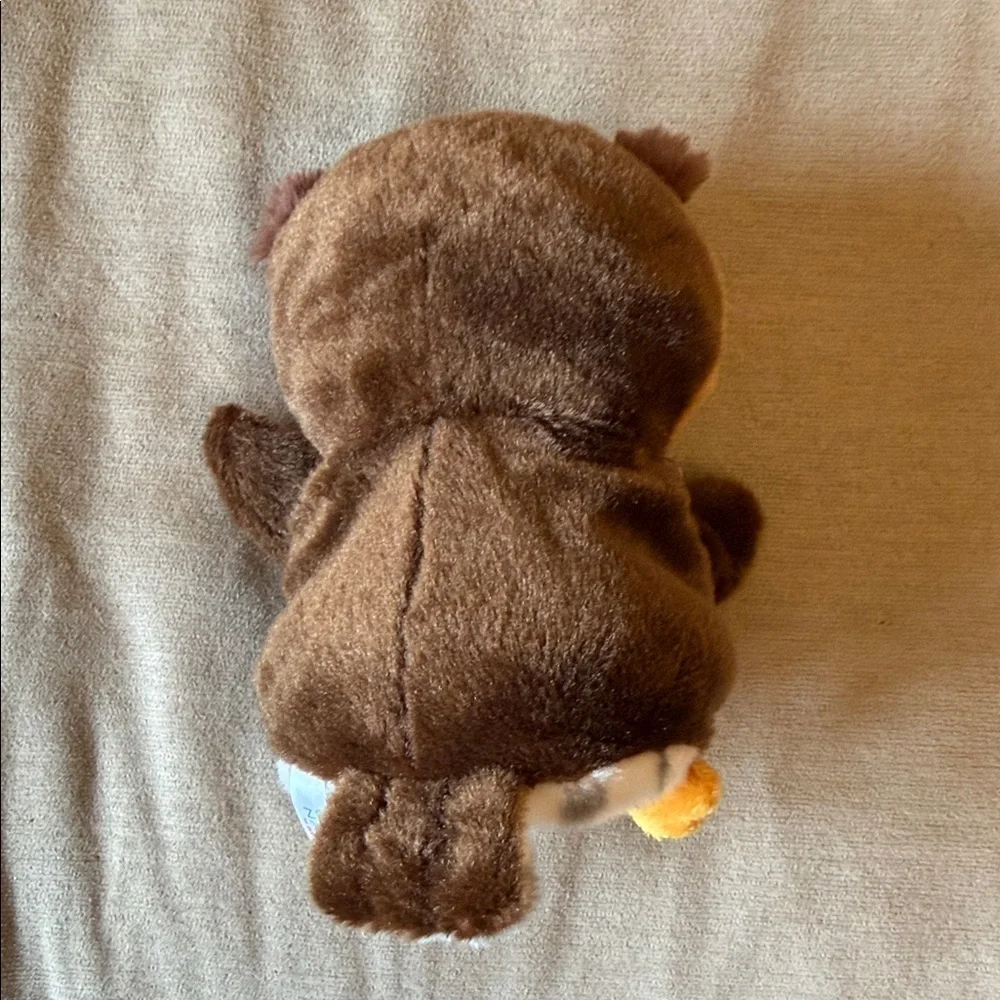 Plush Brown Owl Small plushie - Cozy Brown and Yellow Companion